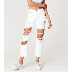 nwt LF Carmar White Hermia Cropped Jean